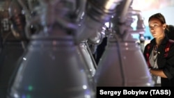 Российский ракетный двигатель РД-180 на салоне МАКС-2019