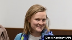 Редактор студенческого издания DOXA Наталья Тышкевич в суде, апрель 2021 года
