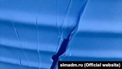 Поврежденная емкость для воды в Симферополе, 3 сентября 2020 года