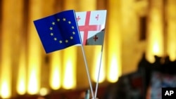 ევროკავშირისა და საქართველოს დროშები