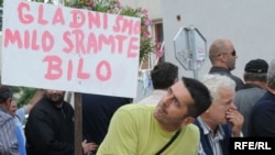 Sa jednog od protesta radnika Aluminijskog kombinata, Foto: Savo Prelević