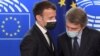 Predsednik Francuske Emmanuel Macron (L) i predsednik Evropskog parlamenta David Sassoli na konferenciji o budućnosti Evrope u Strazburu, 9. maj