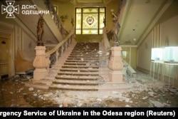 Отель «Бристоль», который получил повреждения в результате российской атаки, 31 января 2025 года