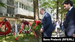 Premijer i potpredsjednik Vlade Crne Gore, Zdravko Krivokapić i Dritan Abazović na obilježavanju godišnjice ubistva Duška Jovanovića