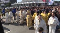 Litiju SPC u Podgorici vodio je mitropolit Onufrije, predstavnik Moskovske patrijaršije u Ukrajini, zajedno sa mitropolitom SPC u Crnoj Gori Amfilohijem, 29. februar 2020.