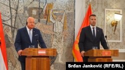 Premijer Milojko Spajić (desno) i savezni kancelar Austrije Kristijan Štoker