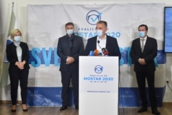 Predstavnici Koalicije za Mostar na pres konferenciji u Mostaru, 20. decembra 2020.