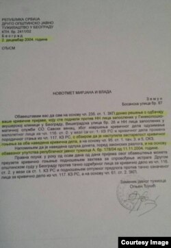 Odgovor Tužilaštva na krivičnu prijavu jedne od majki