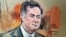 Пол Манафорт в суде, штат Вирджиния. Набросок