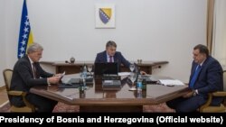 Članovi Predsjedništva BiH Željko Komšić, Šefik Džaferović i Milorad Dodik