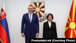 Predsednici Slovačke i Severne Makedonije,Peter Pelegrini i Gordana Siljanovska-Davkova, Skoplje, 14. oktobar 2025.