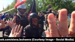 "Ночные волки" в Праге, 7 мая 2016 года