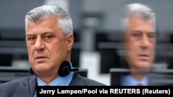 Bivši predsjednik Kosova Hašim Tači pred Kosovskim specijaliziranim vijećem u Haagu, Nizozemska, 9. novembra 2020. 