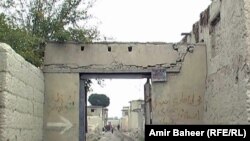 One of the two main entrances to the Hindu village Prem Nagar in Khost.