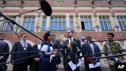 Anunțarea recomandării CIJ la Haga, în Olanda, pe 23 iulie 2025. 