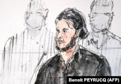 Skica suda od 8. septembra 2021. prikazuje Salaha Abdeslama, glavnog osumnjičenog za napade u Parizu u novembru 2015. godine.