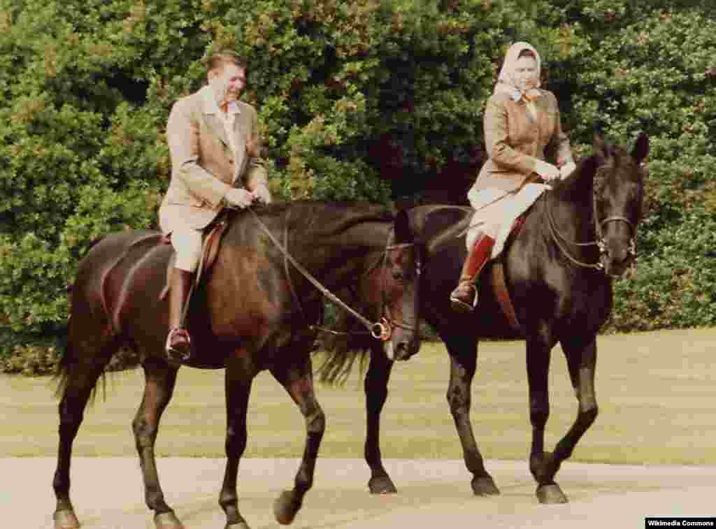 С президентом США Рональдом Рейганом в Виндзорском замке. 1982 год. 