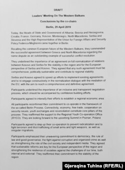 Conclusions by the co-chairs after Leaders' meeting on the Western Balkans