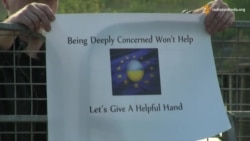 «Сильне занепокоєння» не допоможе – акція в Ризі для ЄС «Сильне занепокоєння» не допоможе – акція в Ризі для ЄС