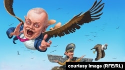 Карикатура Андрія Левченка «Пташеня Геббельса – Дмитро Кисельов»