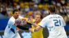 Sweden -- File photo -- Sweden's Jesper Konradsson battles with Bosnia's Nikola Prce during men's World Championship handball qualification match between Sweden and Bosnia and Herzegovina, in Vaxjo, Sweden June 12, 2016.