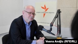 Žarko Korać u beogradskom studiju RSE, april 2016.