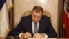 Milorad Dodik, predsjednik Republike Srpske, potpisuje ukaze za četiri neustavna zakona, Banjaluka, 5. mart 2025. godine