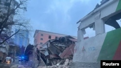 Последствия ракетного обстрела Киева, 23 января 2024 года