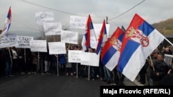 Protest na magistralnom putu Priština - Raška