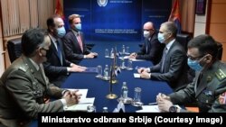  Sastanak ministra policije Srbije Nebojše Stefanovića sa ambasadorom Kraljevine Holandije Žilom Pluhom i šefom NATO vojne kancelarije za vezu Tomazo Vitaleom u Beogradu, 23. novembar 