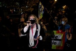 Marta Lempart na protestima u Varšavi, 27. oktobar, 2020.