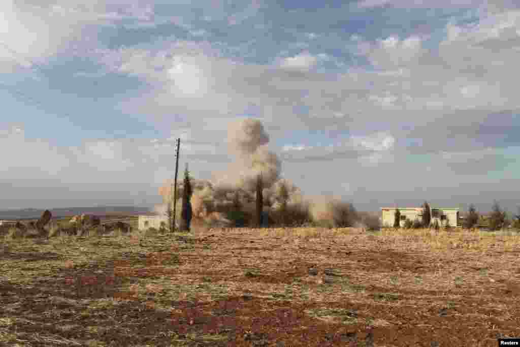 Окрестности Алеппо: идут бои между правительственными войсками и подразделениями "Свободной сирийской армии". 23 ноября 2013 года 