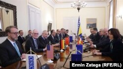 Sastanak na visokom nivou u Predsjedništvu Bosne i Hercegovine 28. februara 2025. godine. 