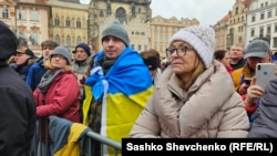 Акция в поддержку Украины в Праге