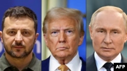 Predsjednik Ukrajina Volodimir Zelenski, predsjednik SAD Donald Trump i predsjednik Rusije Vladimir Putin