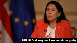 Саломе Зурабишвили во время интервью Грузинской службе Радио Свобода, 29 октября 2024 года