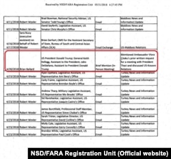 Deo zvaničnog dopisa rada Ballard Partnersa američkom Ministarstvu pravosuđa