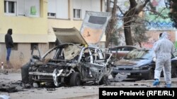 Sa lica mesta gde se odigrao napad bombom, Podgorica (ilustracija)