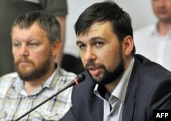 Андрій Пургін (ліворуч) і Денис Пушилін, Донецьк (2014 рік)