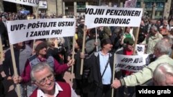 Sa protesta penzionera u Beogradu, april 2015.
