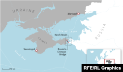 Zemljopisni prikaz tjesnaca Kerč (u sredini)