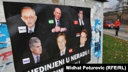 Poster sa stranačkim liderima - ilustracija