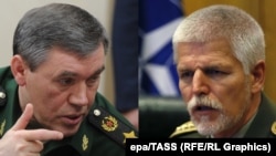 د روسیې د پوځ لوی درستیز والري ګیراسیموف له خپل ایراني ساري جنرال محمد باقري سره