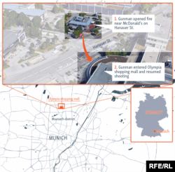 Mapa napada u Minhenu