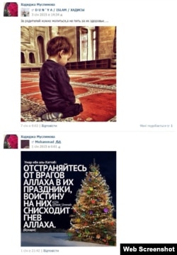 Публікації на сторінці Марії «Вконтактє»