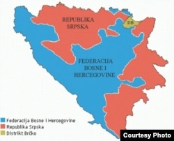 Položaj Distrikta Brčko na mapi BiH