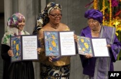 Tawakkol Karman (lijevo)