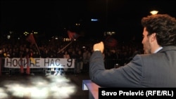 Sa jednog od mitinga Ključa, govori Dritan Abazović