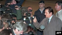 Haris Silajdžić u obraćanju medijima po dolasku u Dejton, 31. oktobar 1995.