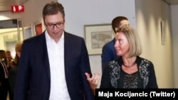 Vučić i Mogerini u Briselu
